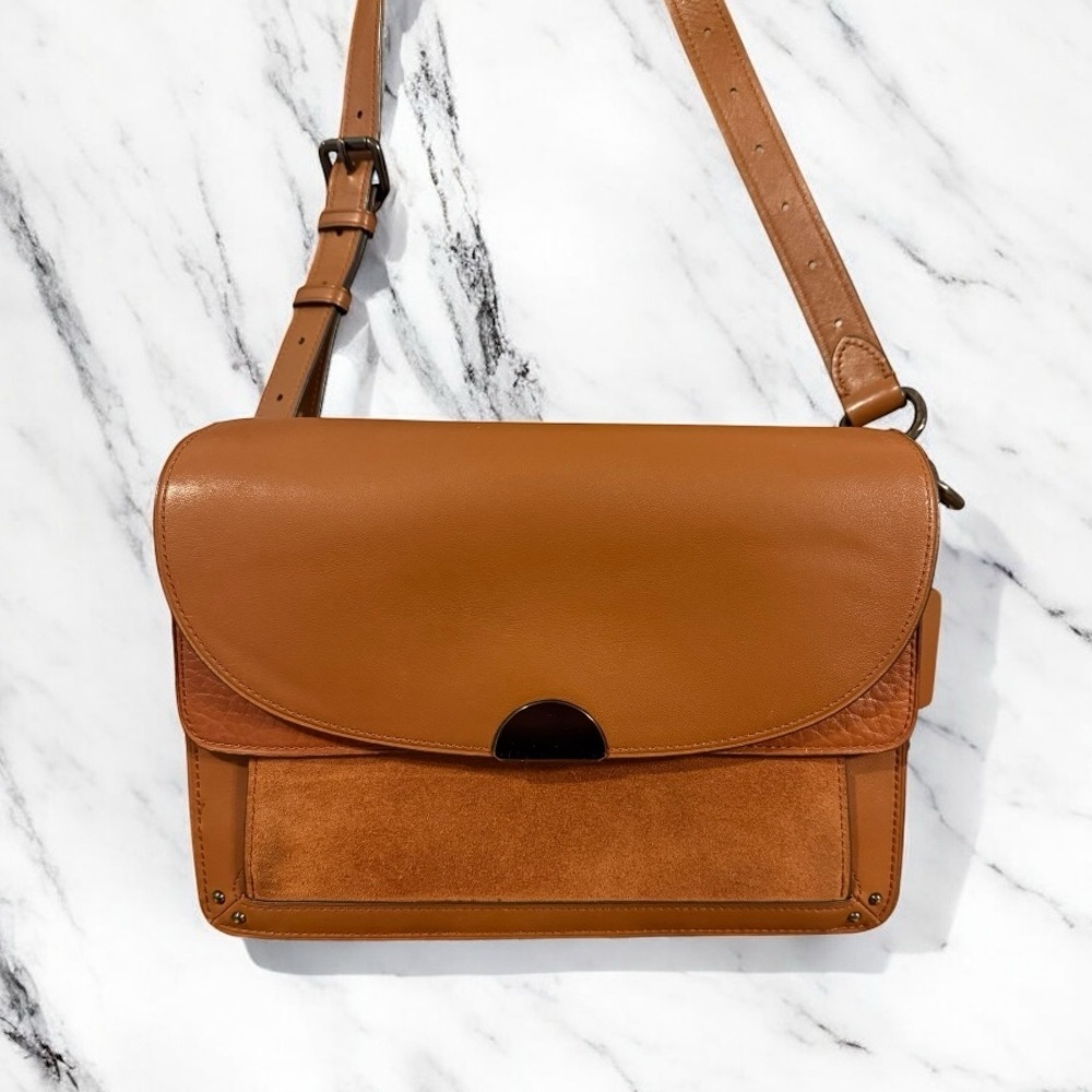 Coach Tan Leather and Suede Shoulder Bag